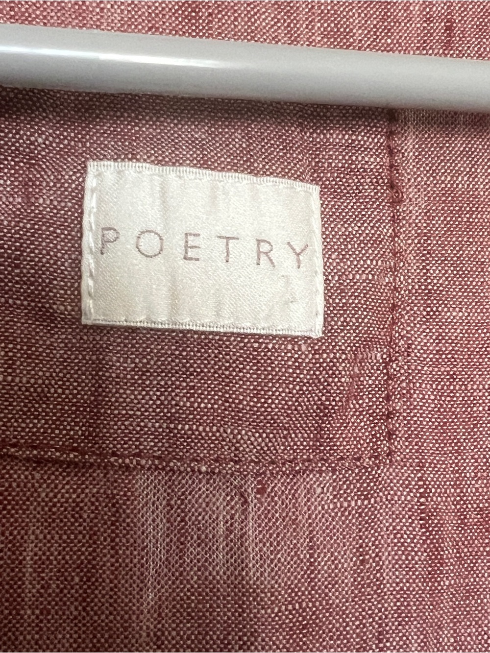 Poetry 100% Linen Tunic Dress Dusty Rose SZ 12/14 V-Neck Summer Vacay Minimalist - Picture 6 of 8